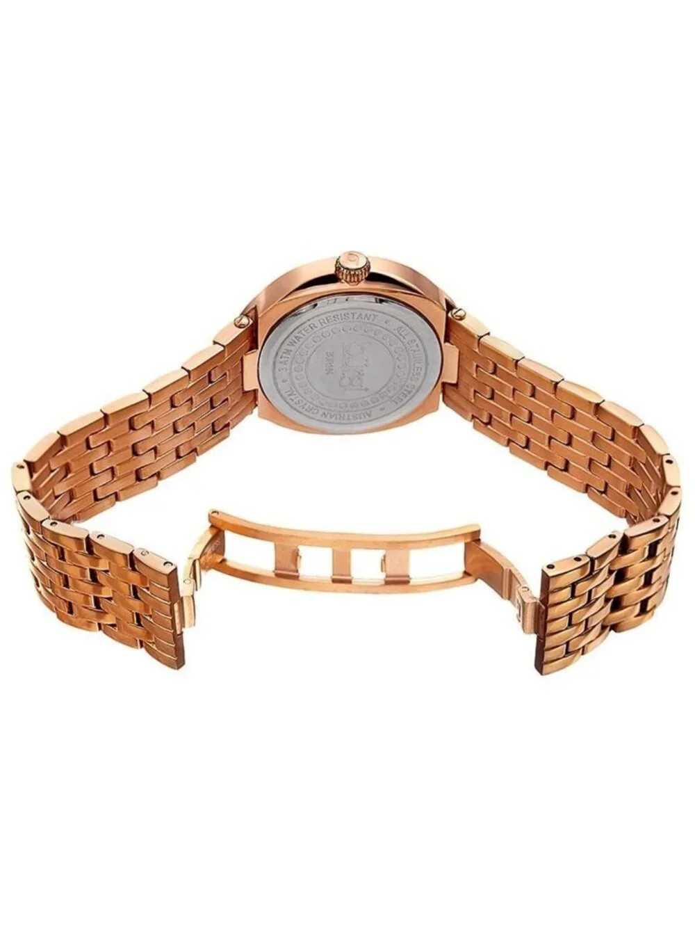 NWT Burgi Quartz Brown Dial Rose Gold-tone Ladies Watch